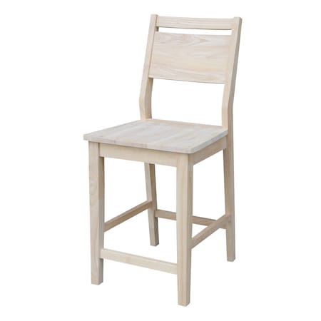 International Concepts Aspen Counter Height Panel Stool, 24" Seat Height, Unfinished S-32